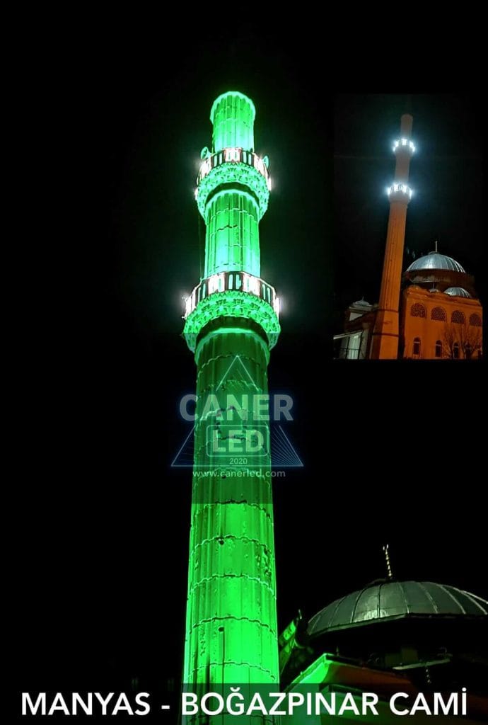 Balıkesir Manyas Boğazpınar Camii Minare ve Şerefe Aydınlatma Projesi