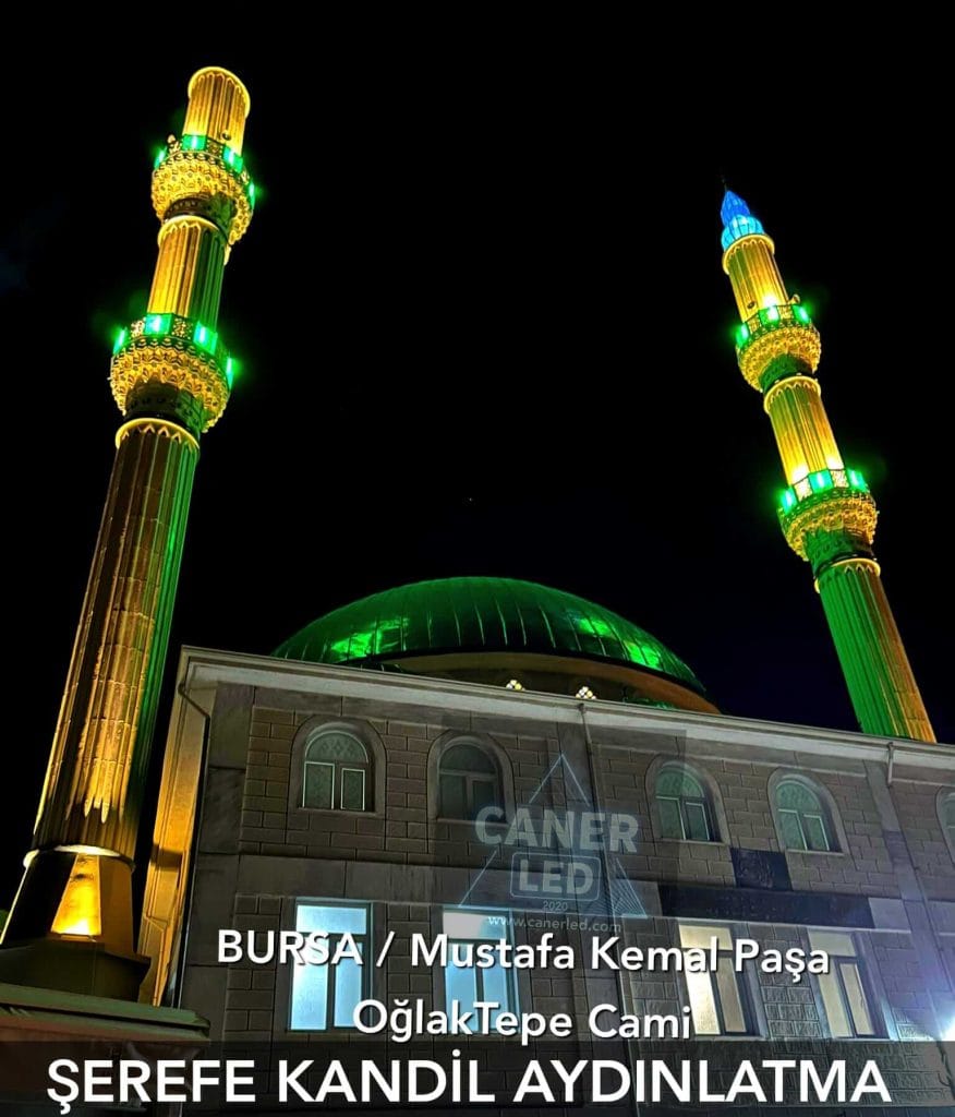 Bursa Mustafakemalpaşa Oğlak Tepe Şehitler Cami Minare Şerefe Aydınlatma Projesi